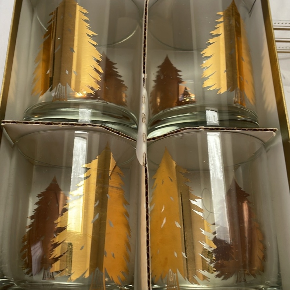 George briard Christmas glasses